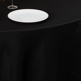 120 Black Seamless Lamour Satin Round Tablecloth for 5 Foot Table With Floor-Length Drop