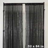 Pack of 2 | 52"x84” Black Sequin Curtains With Rod Pocket Window Treatment Panels - Clearance SALE