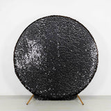 7.5ft Sparkly Black Big Payette Sequin Single Sided Wedding Arch Cover for Round