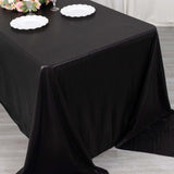 90x132inch Shiny Black Polyester Rectangular Tablecloth With Shimmer Sequin Dots