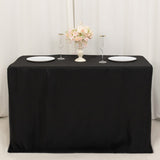 Black Fitted Polyester Rectangular Tablecloth 4ft for 48x24x42inch Tables