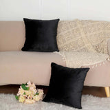 2 Pack | 18inch Black Soft Velvet Square Throw Pillow Cover