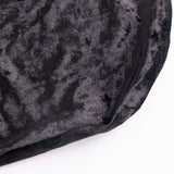 Black Crushed Velvet Spandex Stretch Wedding Chair Cover With Foot Pockets - 190 GSM