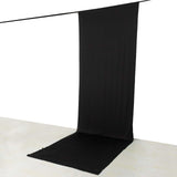 Black 4-Way Stretch Spandex Photography Backdrop Curtain with Rod Pockets, Drapery Panel