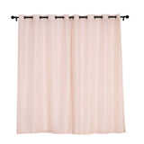 Handmade Blush Faux Linen Curtains 52x84inch Curtain Panels With Chrome Grommets Rose Gold