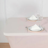 Blush Stretch Spandex Rectangle Tablecloth 6ft Wrinkle Free Fitted Table Cover