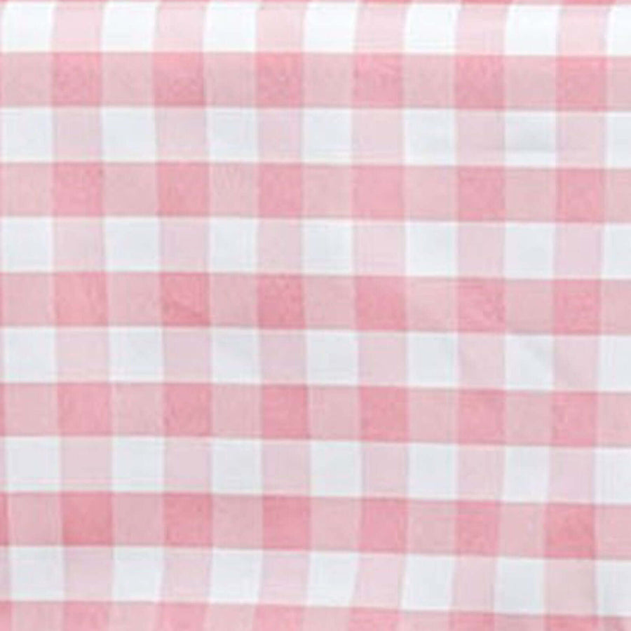 Polyester 60"x102" Rectangle Tablecloth White/Rose Quartz - Checkered Buffalo Plaid Table Cover
