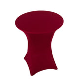 Burgundy Highboy Spandex Cocktail Table Cover, Fitted Stretch Tablecloth