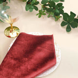 5 Pack | Burgundy Premium Sheen Finish Velvet Cloth Dinner Napkins