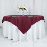 70"x70" Burgundy Premium Polyester Square Table Overlay - 220GSM