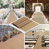 36" x 100ft All Natural Jute Burlap Aisle Runner