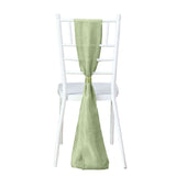 5 Pack | Sage Green Jute Faux Burlap Chair Sashes, Boho Chic Linen Decor - 6x108inch