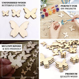 100 Pack Unfinished Wood Butterfly Cutouts, DIY Craft Wood Ornaments