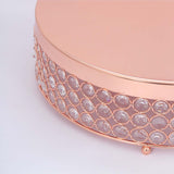 13inch Rose Gold Crystal Beaded Metal Cake Stand Pedestal, Cupcake Display, Dessert Riser