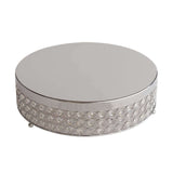 16inch Silver Crystal Beaded Metal Cake Stand Pedestal, Cupcake Display, Dessert Riser#whtbkgd