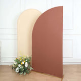 7ft Matte Terracotta (Rust) Spandex Half Moon Chiara Backdrop Stand Cover