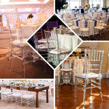 Clear Resin Transparent Chiavari Chair, Armless Stackable Event Chair