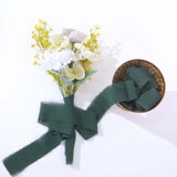 2 Pack 6yds Hunter Emerald Green Silk-Like Chiffon Ribbon Roll, DIY Wedding Bouquet