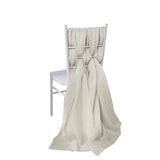 5 Pack | 22x78 Beige DIY Premium Designer Chiffon Chair Sashes#whtbkgd