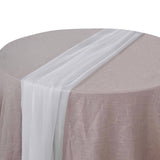 6 FT | White Premium Chiffon Table Runner