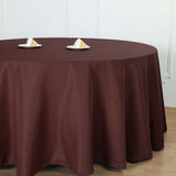 132Inch Chocolate Seamless Polyester Round Tablecloth