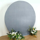 7.5ft Dusty Blue Soft Velvet Fitted Round Wedding Arch Cover