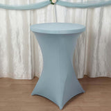 Dusty Blue Highboy Spandex Cocktail Table Cover, Fitted Stretch Tablecloth for 24"-32" Dia Tables