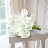 20 Stems | 14inch White Artificial Poly Foam Calla Lily Flowers