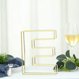 8" Tall | Gold Wedding Centerpiece | Freestanding 3D Decorative Wire Letter | E