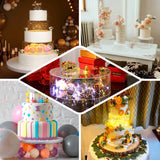 Acrylic Cake Stand Display Box Silver 14inch Round - Versatile Pedestal Riser for Events