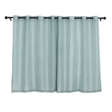 2 Pack | Handmade Dusty Blue Faux Linen Curtains 52x64 inches Curtain Panels With Chrome Grommets