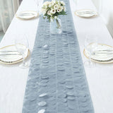 12x108inch Dusty Blue 3D Leaf Petal Taffeta Fabric Table Runner