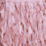 14FT Dusty Rose Curly Willow Taffeta Table Skirt#whtbkgd