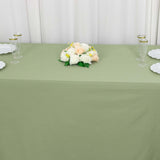 90x156inch Dusty Sage Green Premium Scuba Wrinkle Free Rectangular Tablecloth, Seamless Scuba