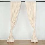 Beige Fire Retardant Polyester Curtain Panel Backdrops With Rod Pockets - 10ftx10ft