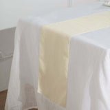 12x108 Ivory Linen Table Runner, Slubby Textured Wrinkle Resistant Table Runner