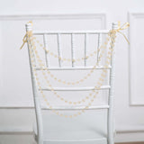 16inch Amber Gatsby Faux Pearl Beaded Wedding Chair Back Garland Sash