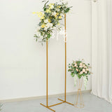 6.5ft Slim Gold Metal Frame Wedding Arch, Rectangular Backdrop Stand, Floral Display Frame