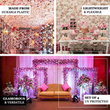 13 Sq ft. | Pink Champagne UV Protected Assorted Flower Wall Mat Backdrop