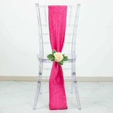 5 Pack | Fuchsia Accordion Crinkle Taffeta Chair Sashes - 6inch x 106inch