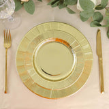 25 Pack | Metallic Gold Sunray 10inch Serving Dinner Paper Plates, Disposable Party Plates - 350 GSM