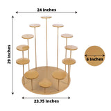 29inch Tall Gold Metal Grand Cake Stand, 12-Arm Tiered Dessert Display Holder