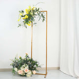 4.5ft Slim Gold Metal Frame Wedding Arch, Rectangular Backdrop Stand, Floral Display Frame