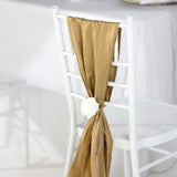 Pack of 5 | Accordion Crinkle Taffeta Chair Sashes - Gold