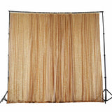 20ftx10ft Premium Gold Chiffon Sequin Event Curtain Drapes, Dual Layer Photo Backdrop Event Panel