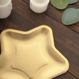 25 Pack Matte Gold Star Shaped Eco Friendly Salad Plates, 7inch Dessert Appetizer Paper Plates