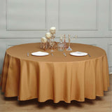 108" Gold Polyester Round Tablecloth