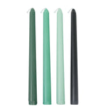 12 Pack | 10inch Mixed Green Premium Wax Taper Candles, Unscented Candles#whtbkgd