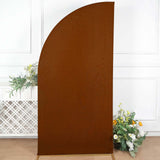 7ft Cinnamon Brown Spandex Half Moon Chiara Backdrop Stand Cover