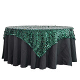 72inch x 72inch Hunter Emerald Green Premium Big Payette Sequin Overlay